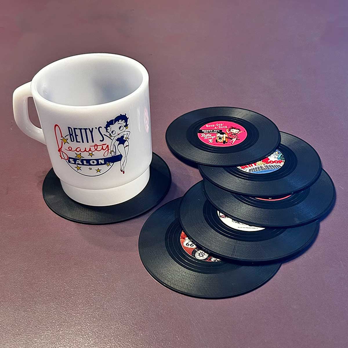 まるで本物？！】【レトロなレコード】RECORD COASTER RAISIN BETTY